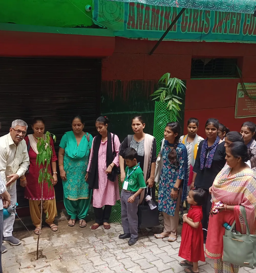 Staff, students and parents at Anamika Inter College, Vikas Kunj